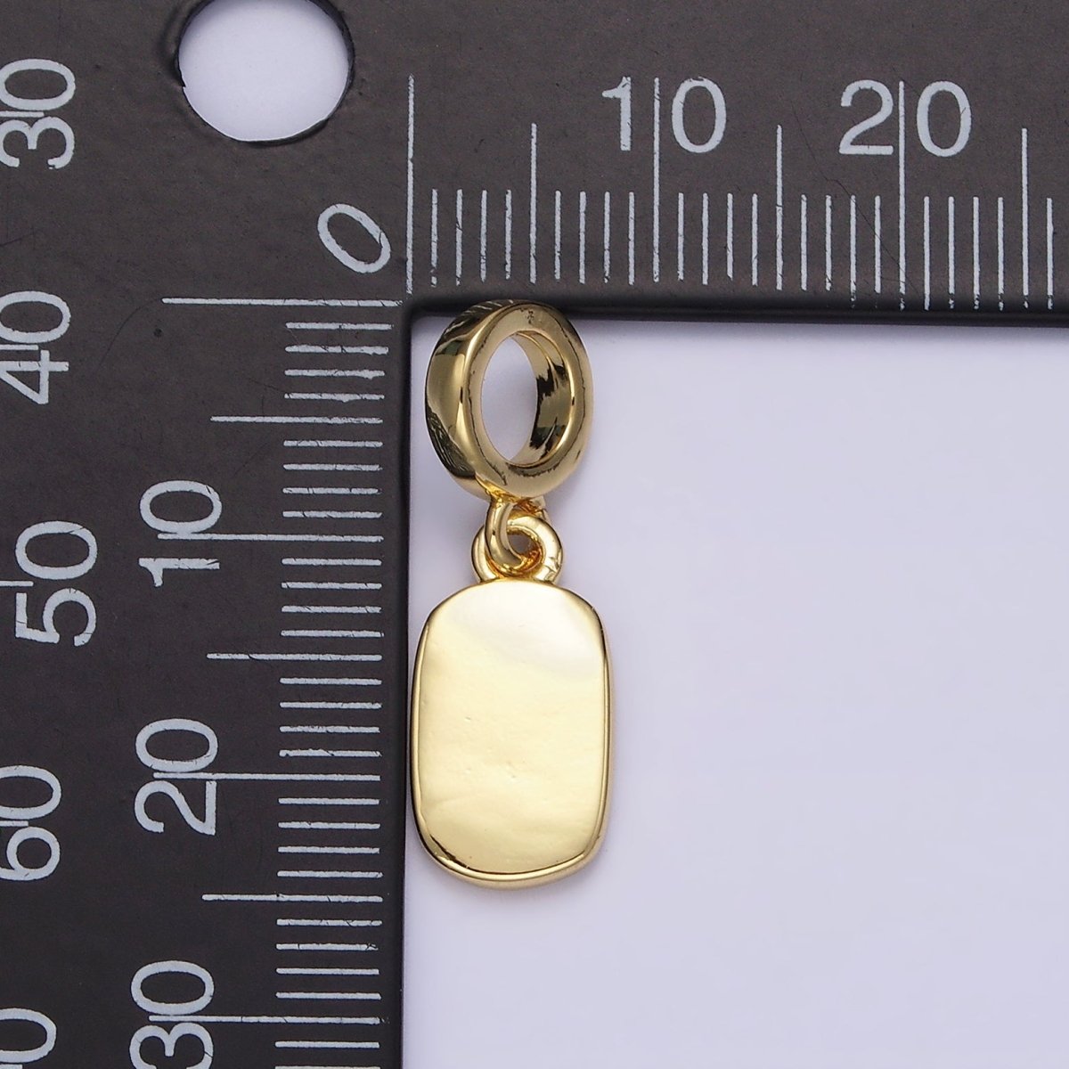 14K Gold Filled Mini Engravable Rectangular Bar Charm | N-1022