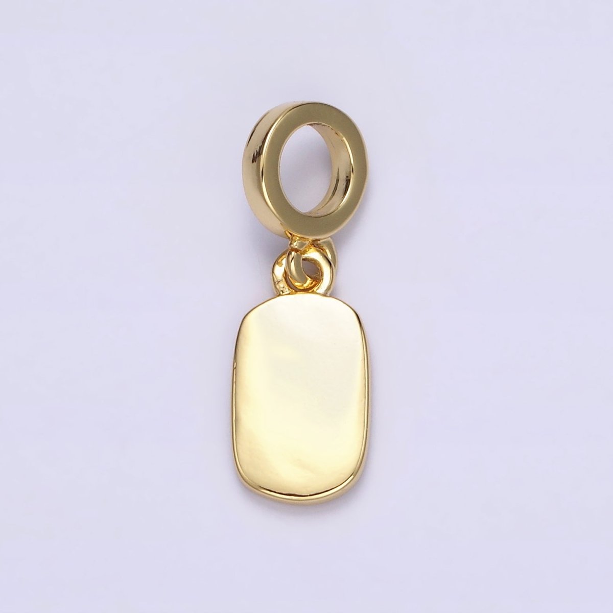 14K Gold Filled Mini Engravable Rectangular Bar Charm | N-1022