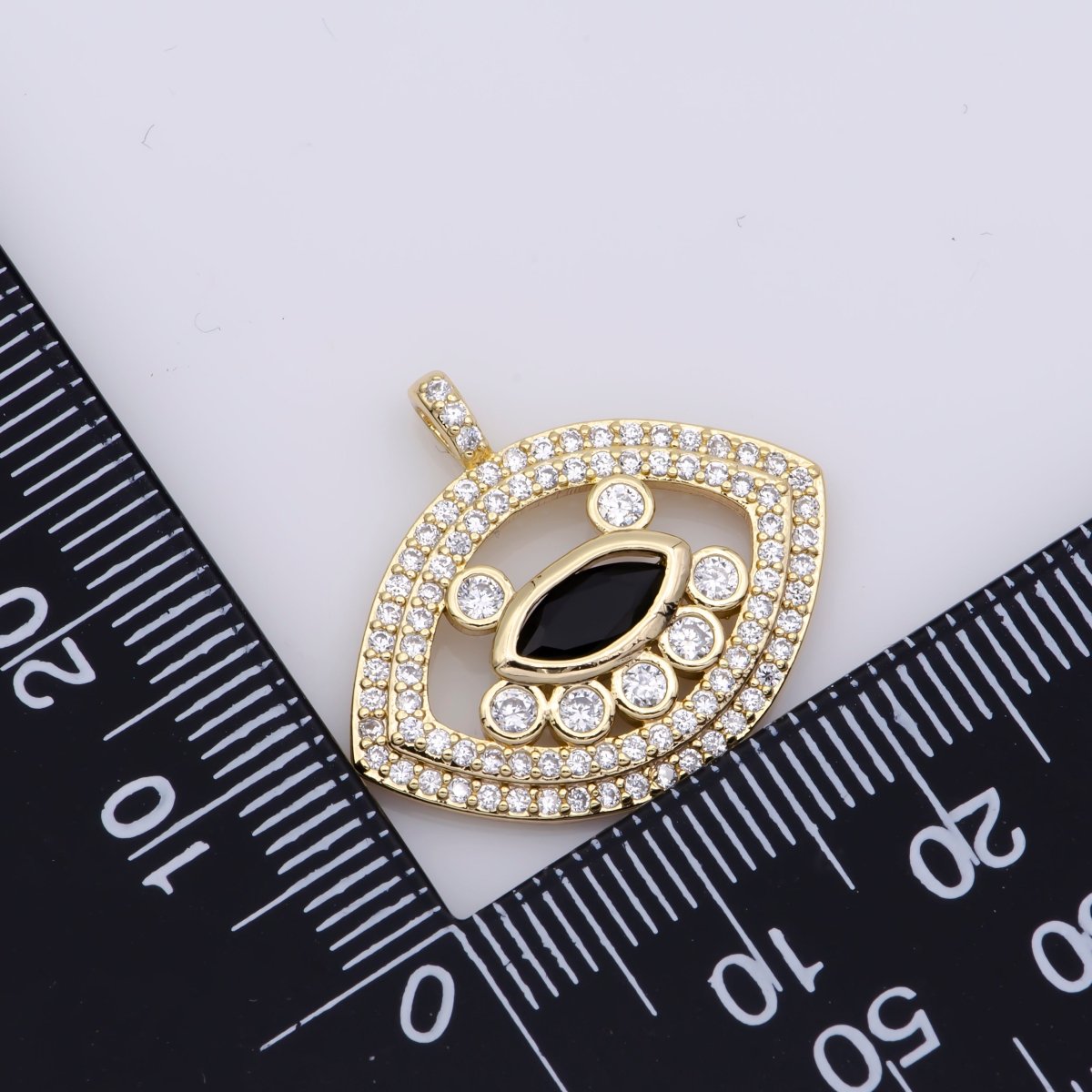 14K Gold Filled Mini Evil Eye Cz Pave Pendant, Gold Unique Pave Evil Eye Charm for earring necklace bracelet supply J-931