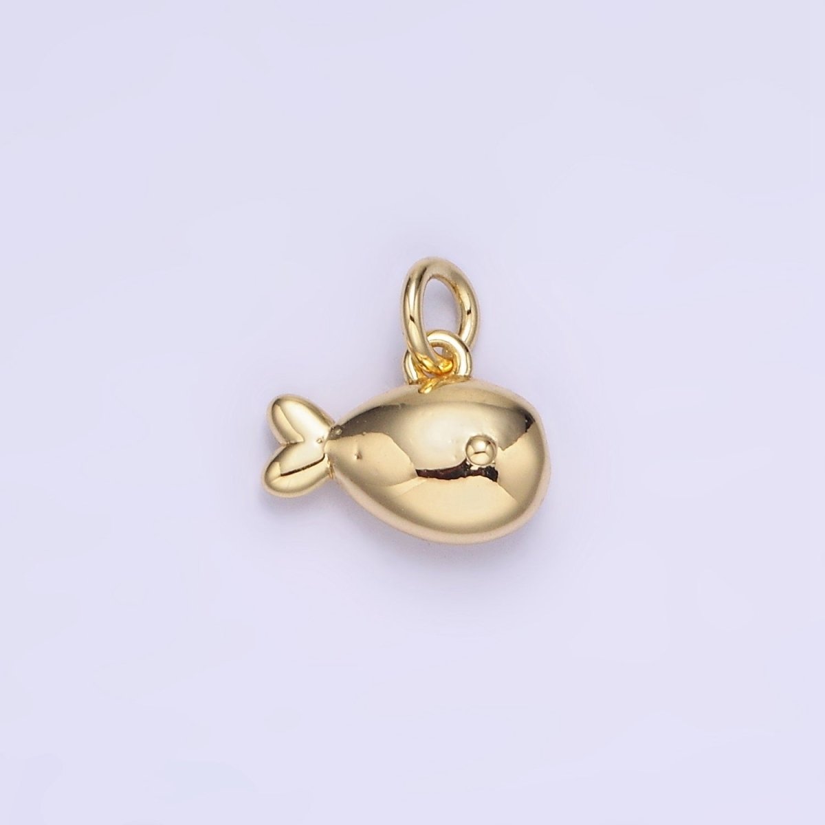 14K Gold Filled Mini Fish Animal Puffed Add-On Charm | AG715