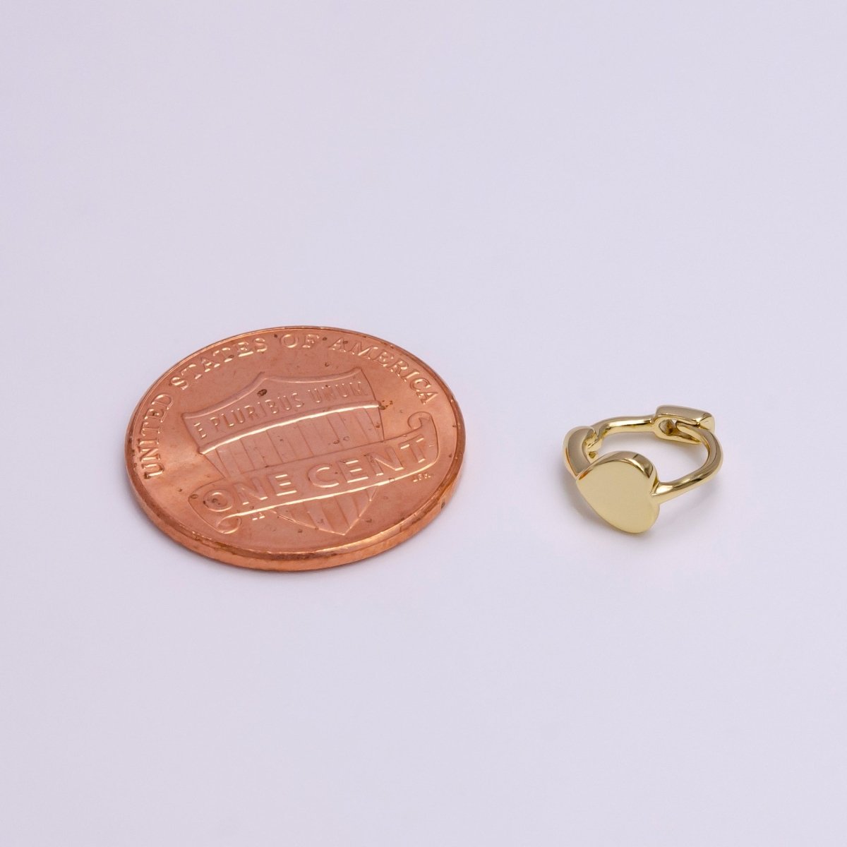 14K Gold Filled Mini Heart Minimalist 9mm Cartilage Huggie Earirngs | AD-458