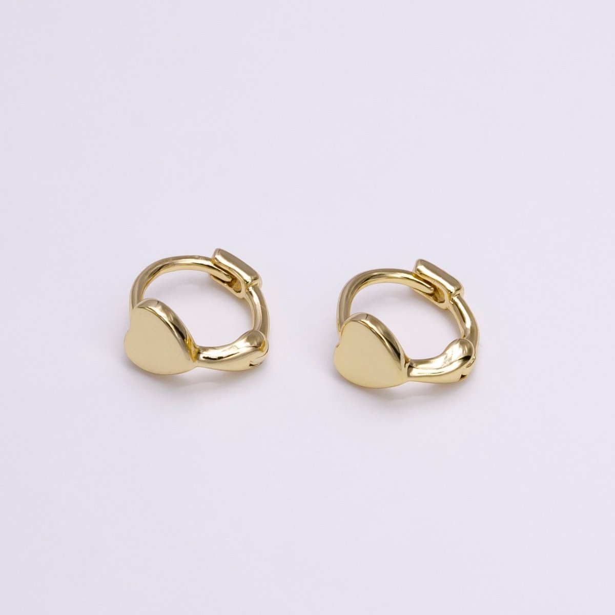 14K Gold Filled Mini Heart Minimalist 9mm Cartilage Huggie Earirngs | AD-458