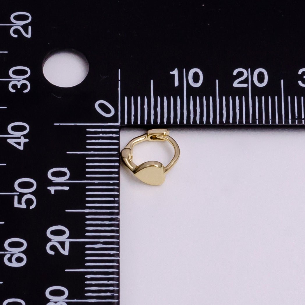 14K Gold Filled Mini Heart Minimalist 9mm Cartilage Huggie Earirngs | AD-458