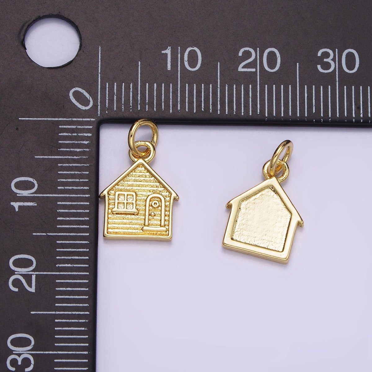 14K Gold Filled Mini House Home Textured Charm | AG642
