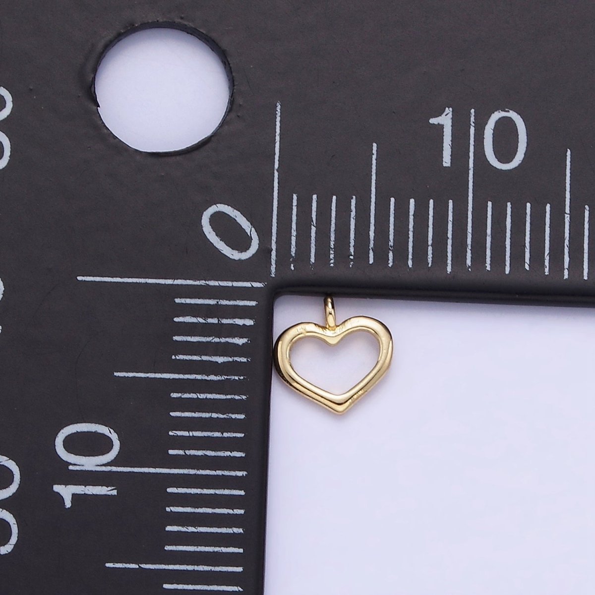 14K Gold Filled Mini Open Heart Minimalist Charm | AG753