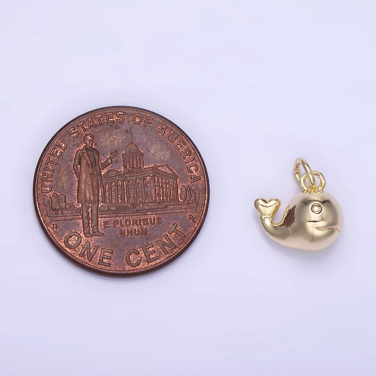 14K Gold Filled Mini Whale Smiling Charm | AG-653