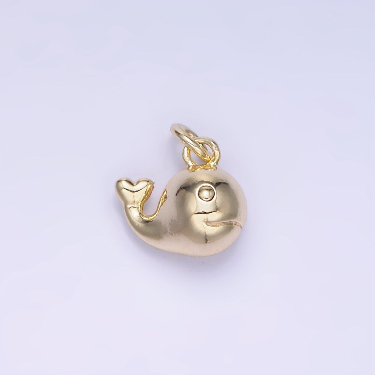 14K Gold Filled Mini Whale Smiling Charm | AG-653