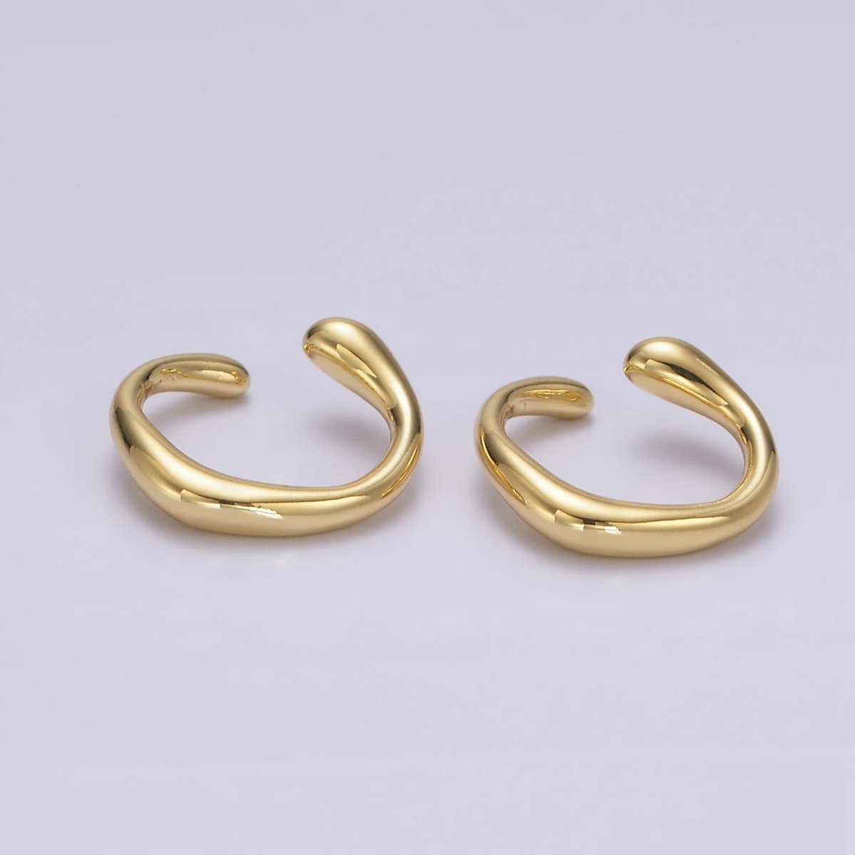 14K Gold Filled Molten Band Geometric Minimalist Ear Cuff Earrings | AI152