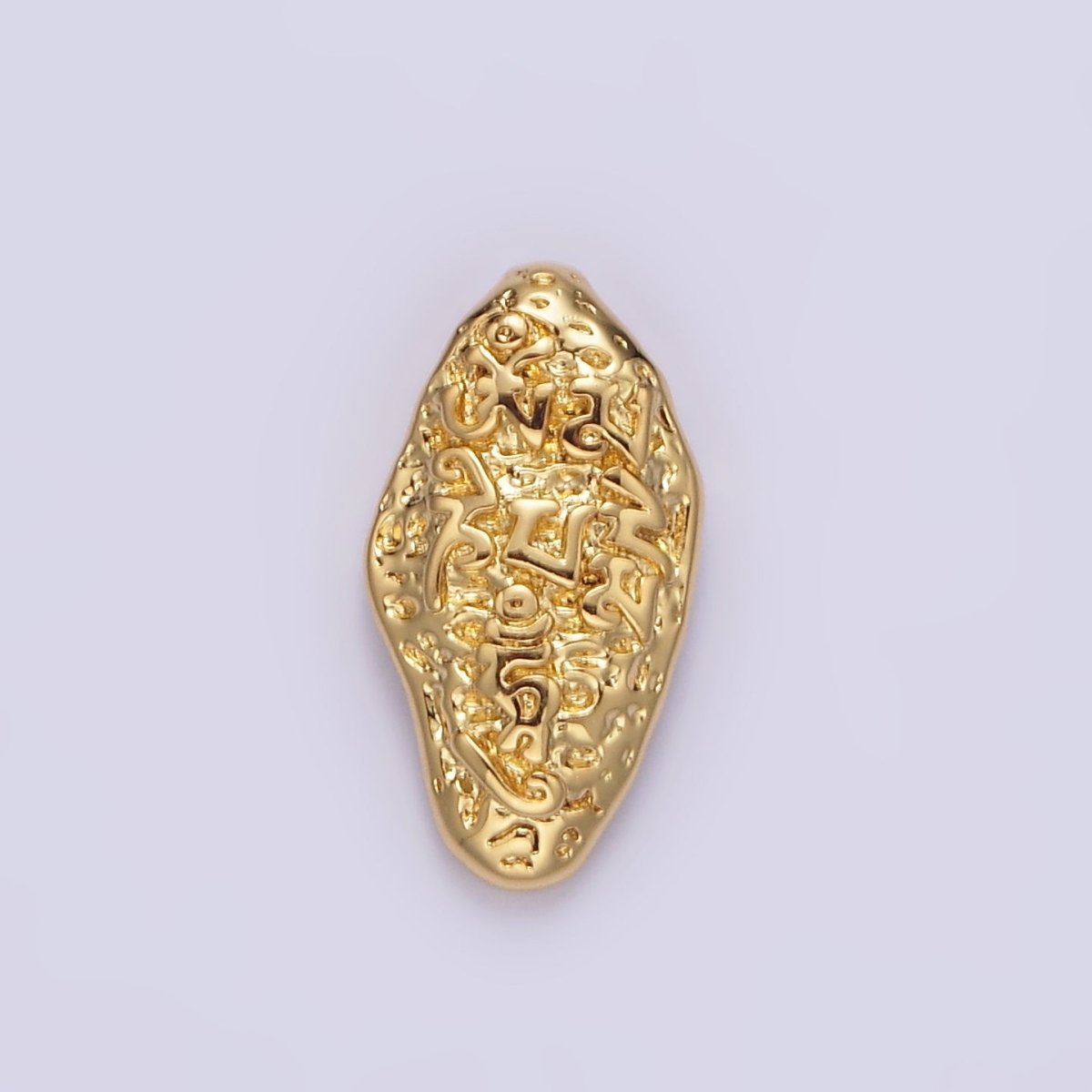 14K Gold Filled Molten Hammered Abstract Oval Sphere Geometric Pendant in Gold & Silver | N1266 N1267