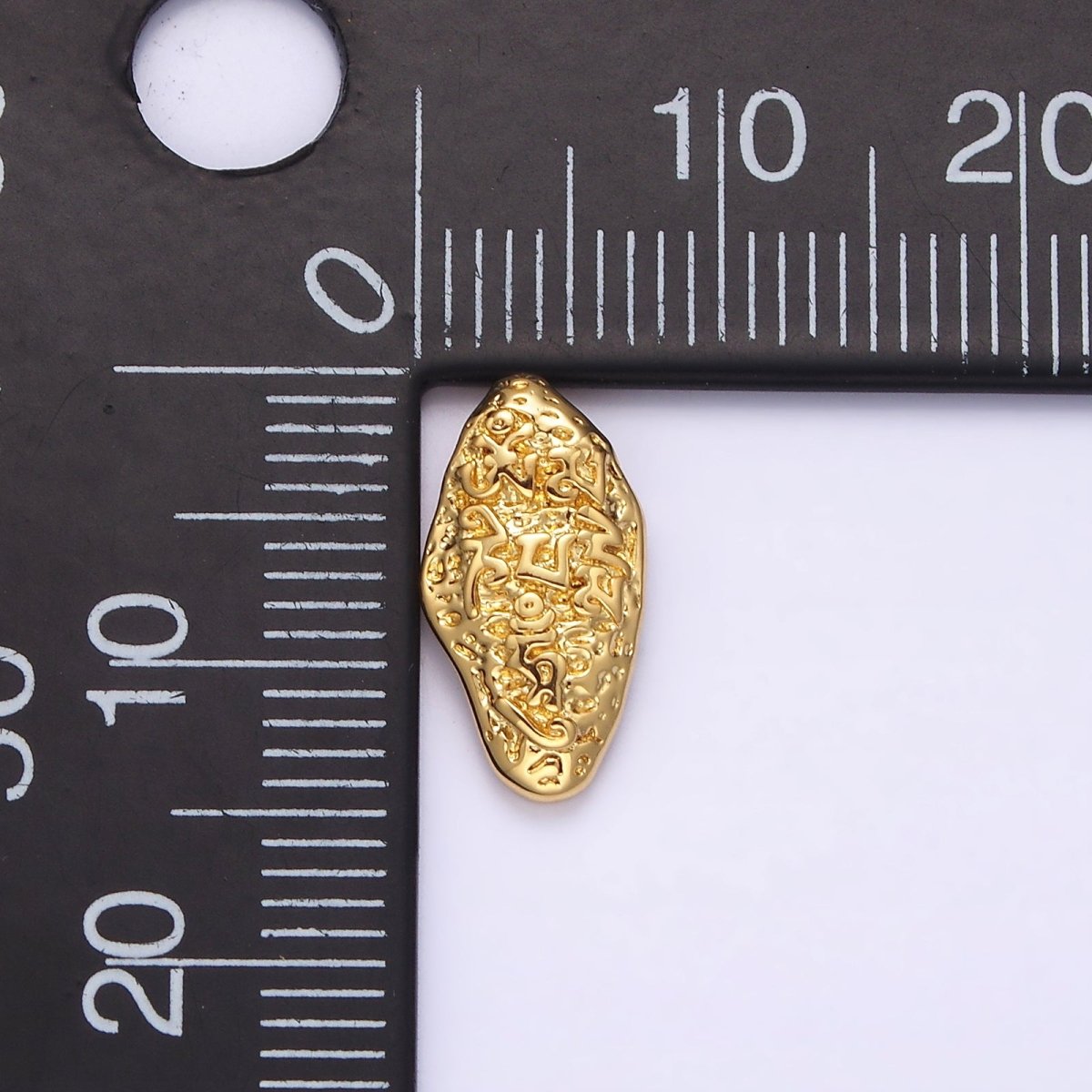 14K Gold Filled Molten Hammered Abstract Oval Sphere Geometric Pendant in Gold & Silver | N1266 N1267