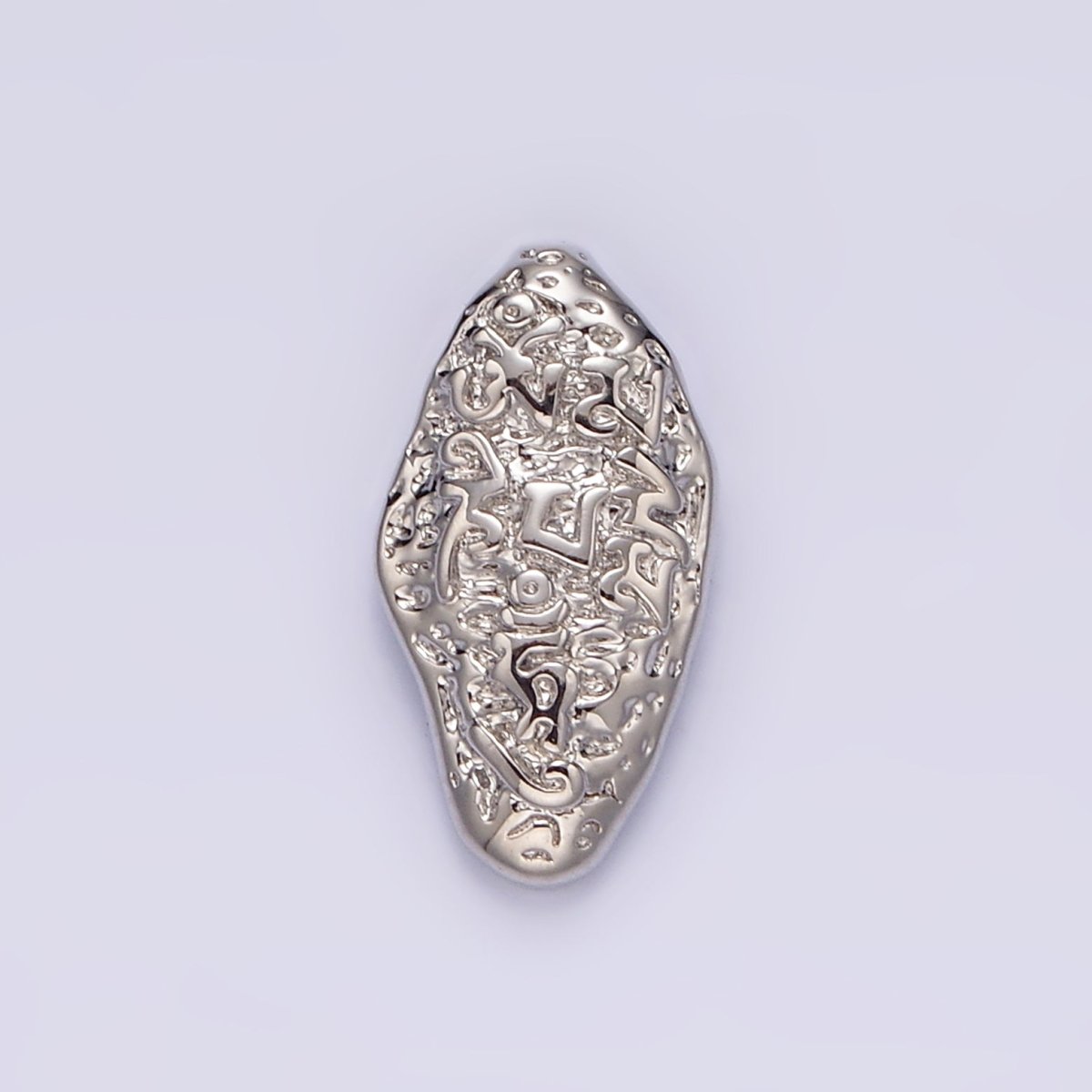 14K Gold Filled Molten Hammered Abstract Oval Sphere Geometric Pendant in Gold & Silver | N1266 N1267