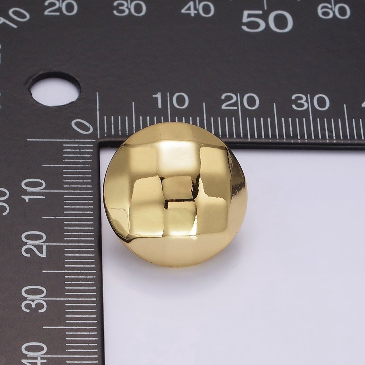 14K Gold Filled Multifaceted Round Dome Stud Earrings | V240