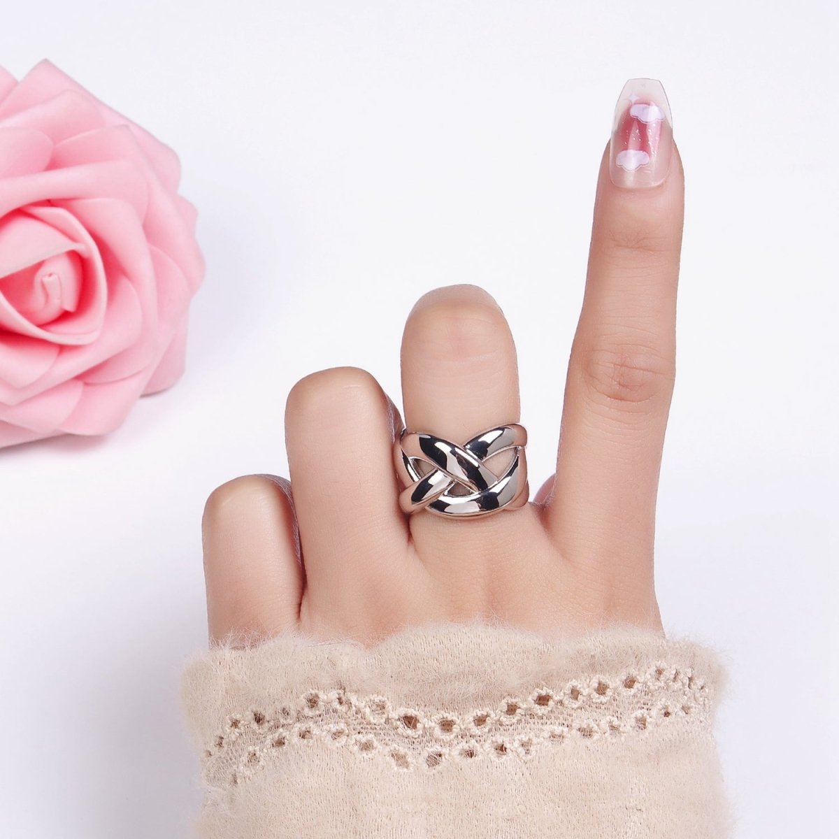 14K Gold Filled Multiple Band Fold Ring in Gold & Silver | O1349 O1350