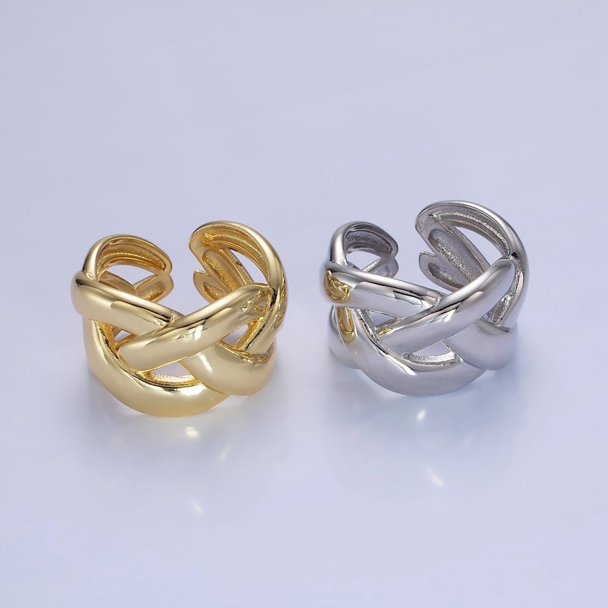 14K Gold Filled Multiple Band Fold Ring in Gold & Silver | O1349 O1350