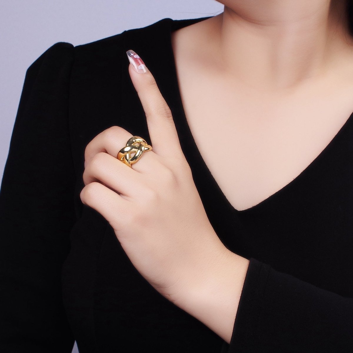 14K Gold Filled Multiple Band Fold Ring in Gold & Silver | O1349 O1350