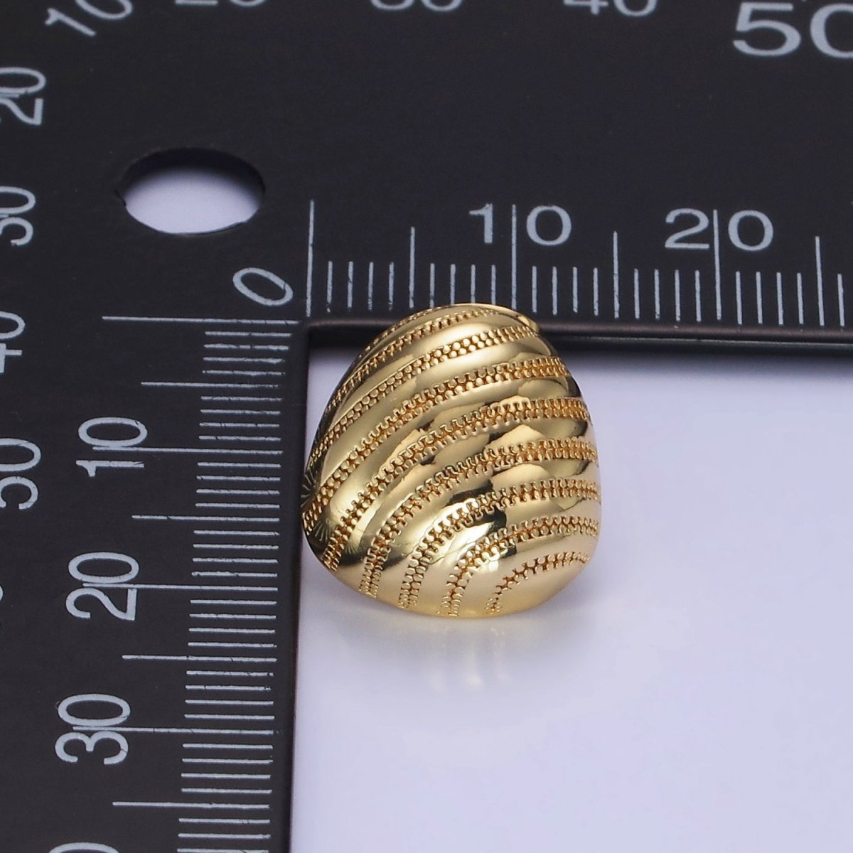 14K Gold Filled Multiple Dotted Zipper  Dome Oval Stud Earrings | AB1255