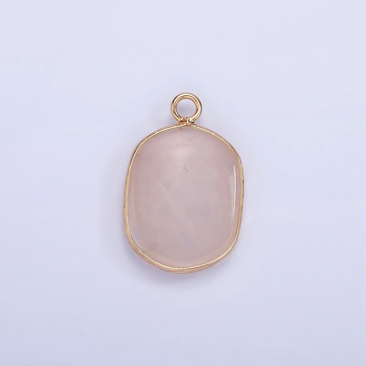 14K Gold Filled Natural Gemstone Multifaceted Oval Bezel Charm | N1673 - N1677 N1699