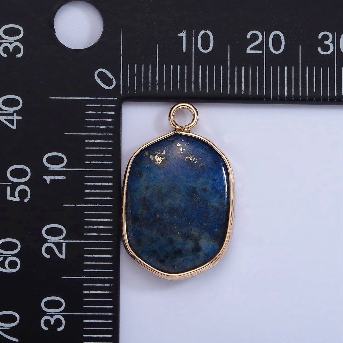 14K Gold Filled Natural Gemstone Multifaceted Oval Bezel Charm | N1673 - N1677 N1699