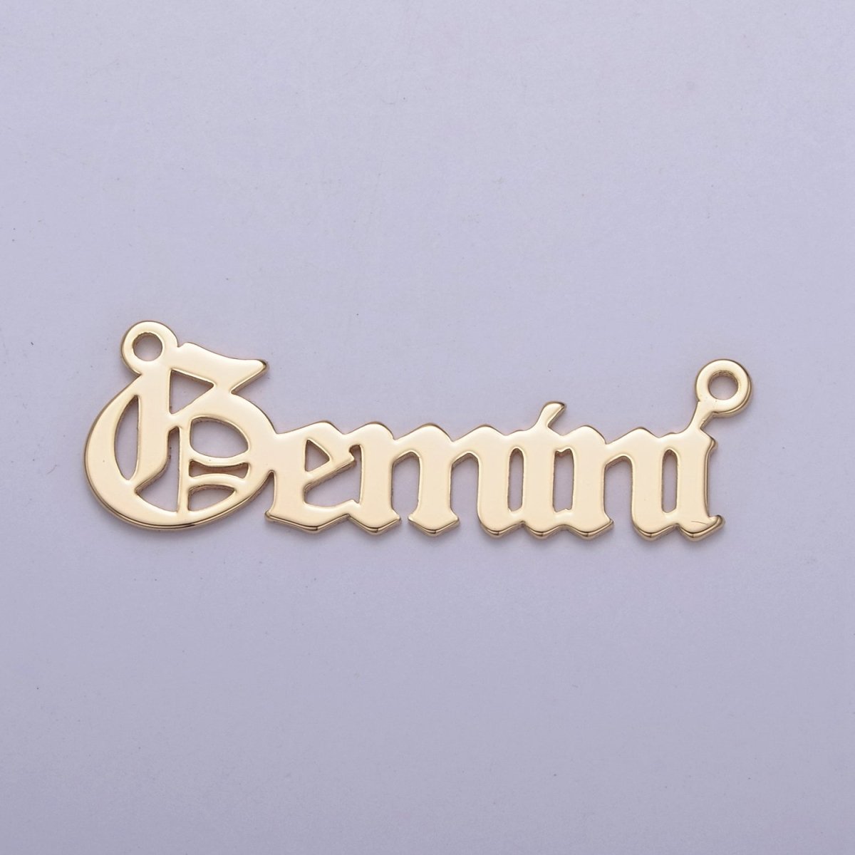 14k Gold Filled Old English Font Zodiac Charms Connector for Necklace Bracelet Link Connector Astrology Necklace Charm Personalized Jewelry Wholesale A-A1725-A-A1730