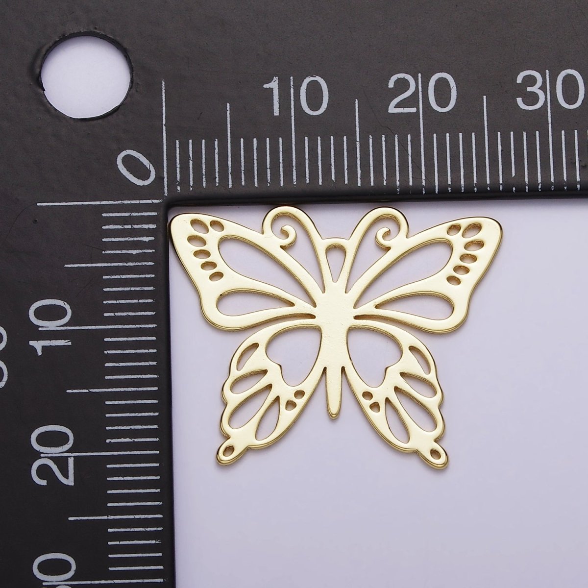 14K Gold Filled Open Antenna Butterfly Mariposa Charm | AC1454