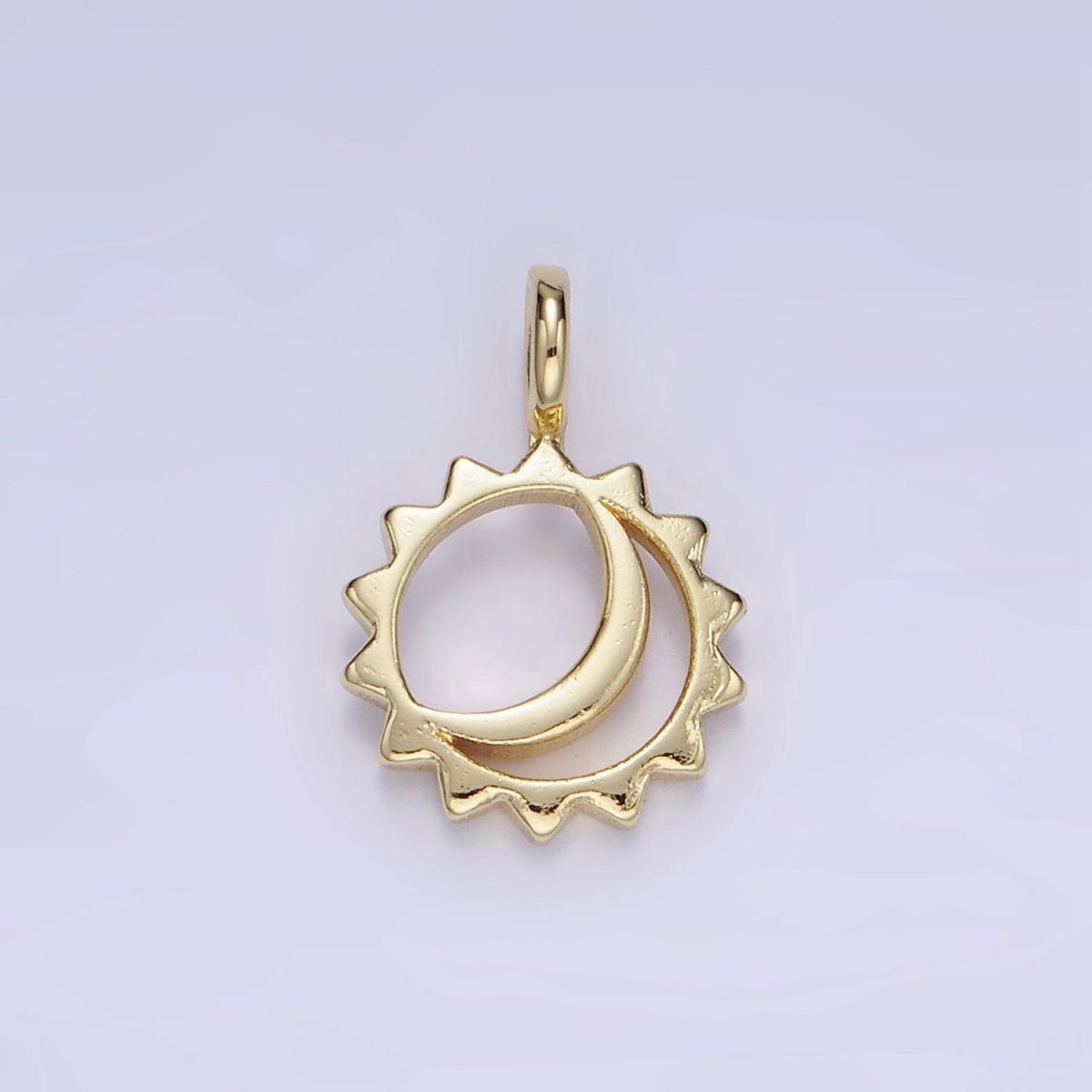 14K Gold Filled Open Celestial Sun Crescent Moon Pendant | AG702
