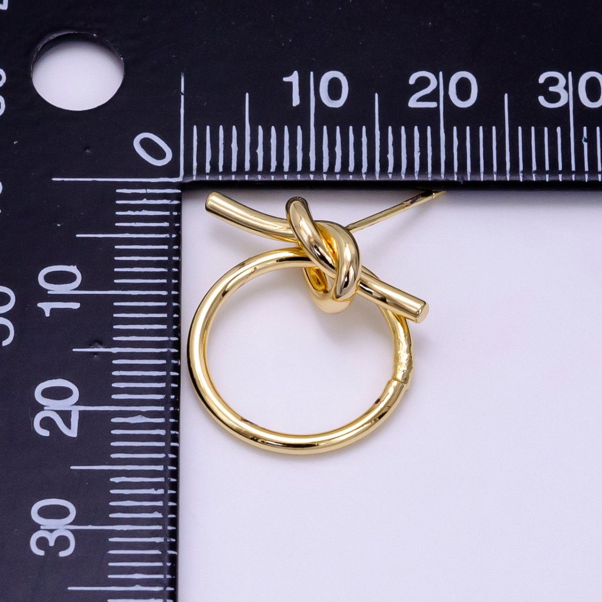 14K Gold Filled Open Round Tied Knot Drop Stud Earrings in Gold & Silver | AB1279 AB1280