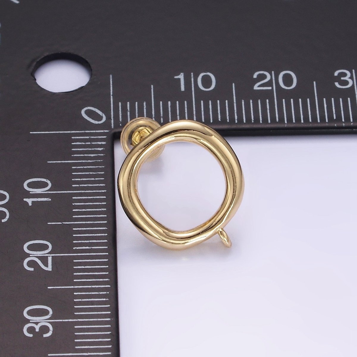 14K Gold Filled Open Square Bezel Open Loop Drop Stud Earrings Findings | Z703