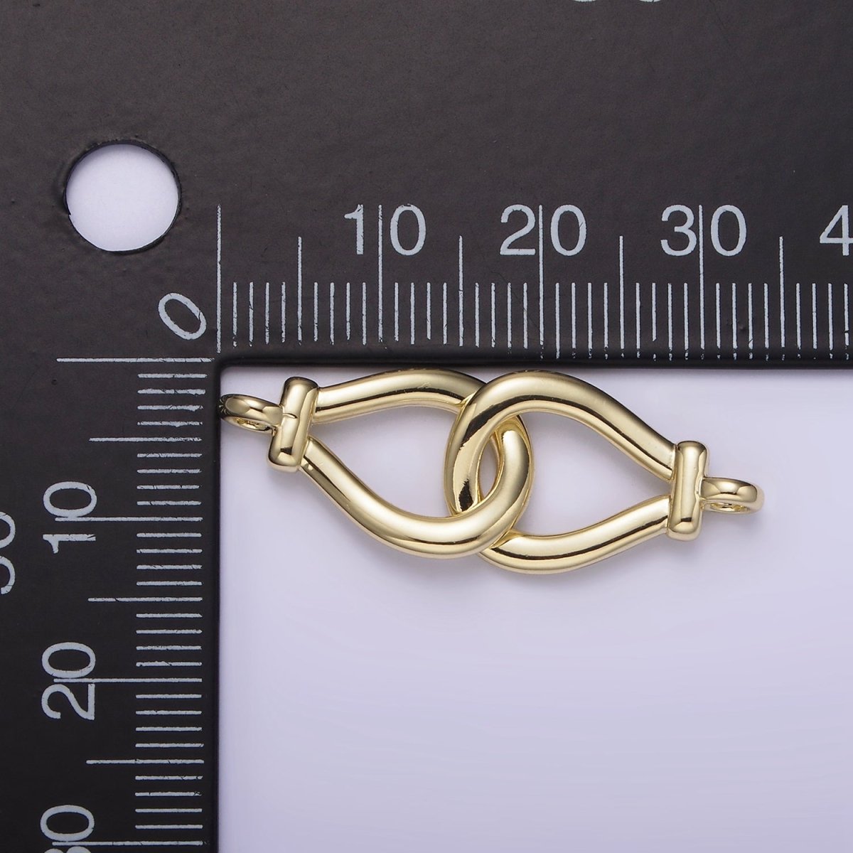 14K Gold Filled Open Teardrop Over Lap Loop Band Minimalist Connector | G-063