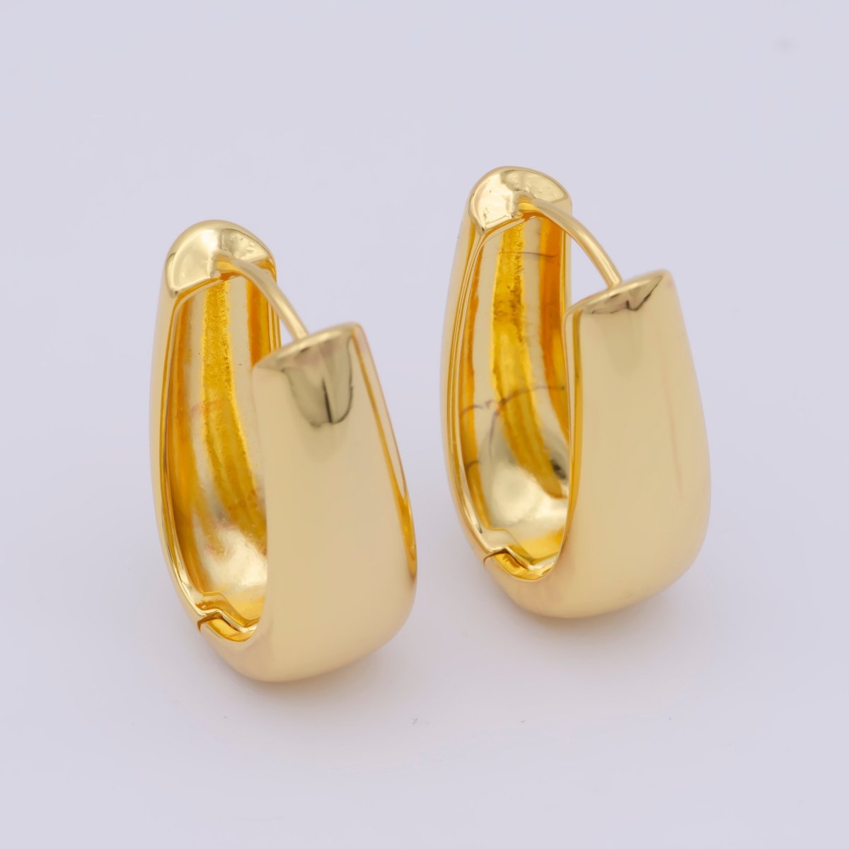 14k Gold Filled Oval Hoop Earrings | Large Thick Hoop Earring for Everyday Wear