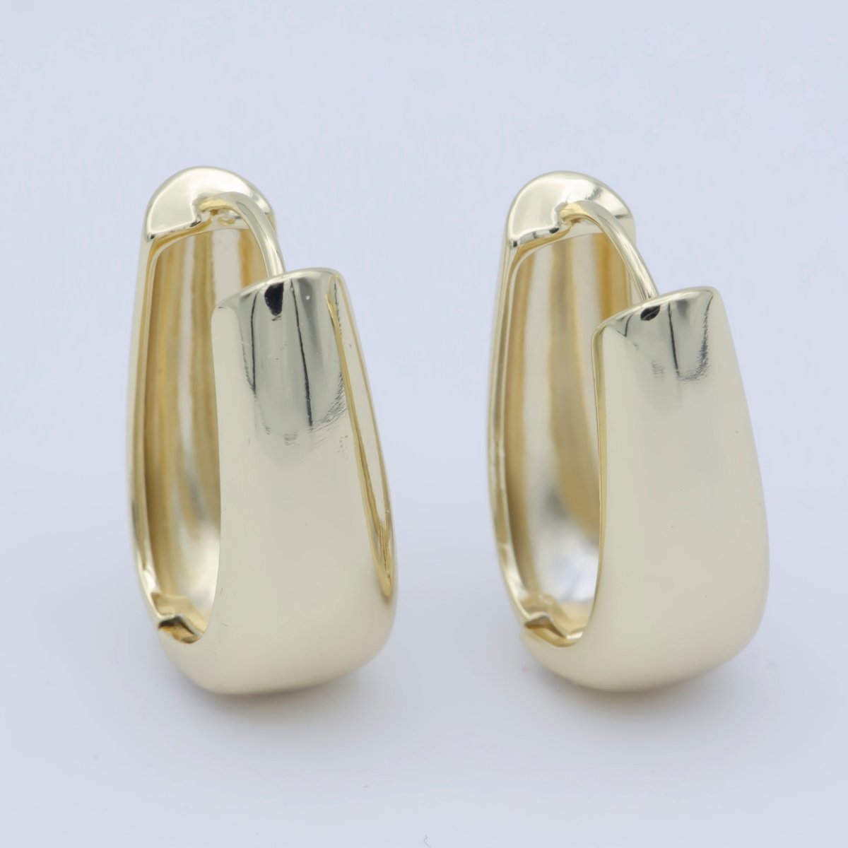 14k Gold Filled Oval Hoop Earrings | Large Thick Hoop Earring for Everyday Wear