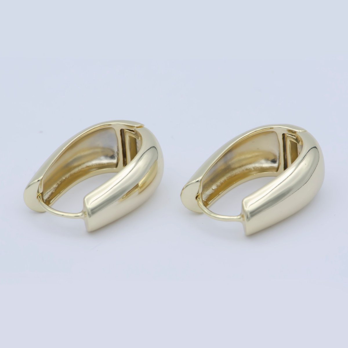 14k Gold Filled Oval Hoop Earrings | Large Thick Hoop Earring for Everyday Wear