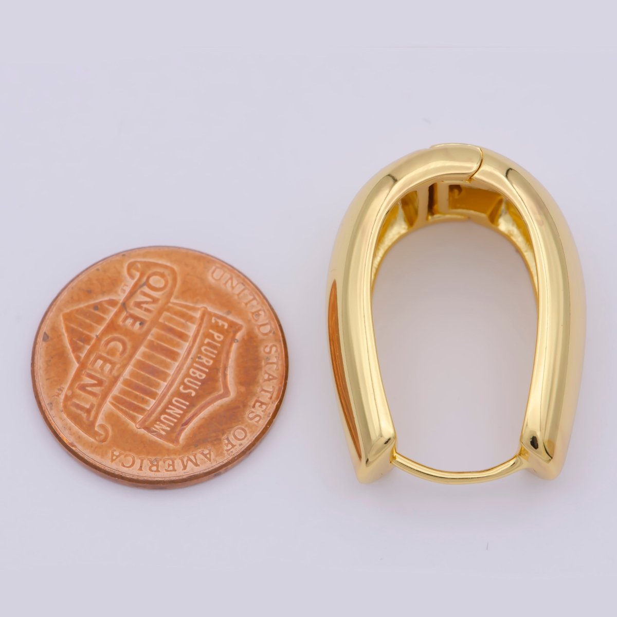 14k Gold Filled Oval Hoop Earrings | Large Thick Hoop Earring for Everyday Wear
