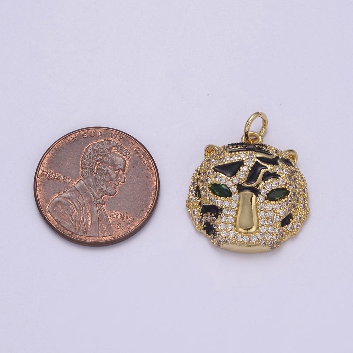 14k Gold Filled Panther Pendant Leopard Animal Head Charm DIY Necklace Bracelet Jewelry Making Supplies W-191