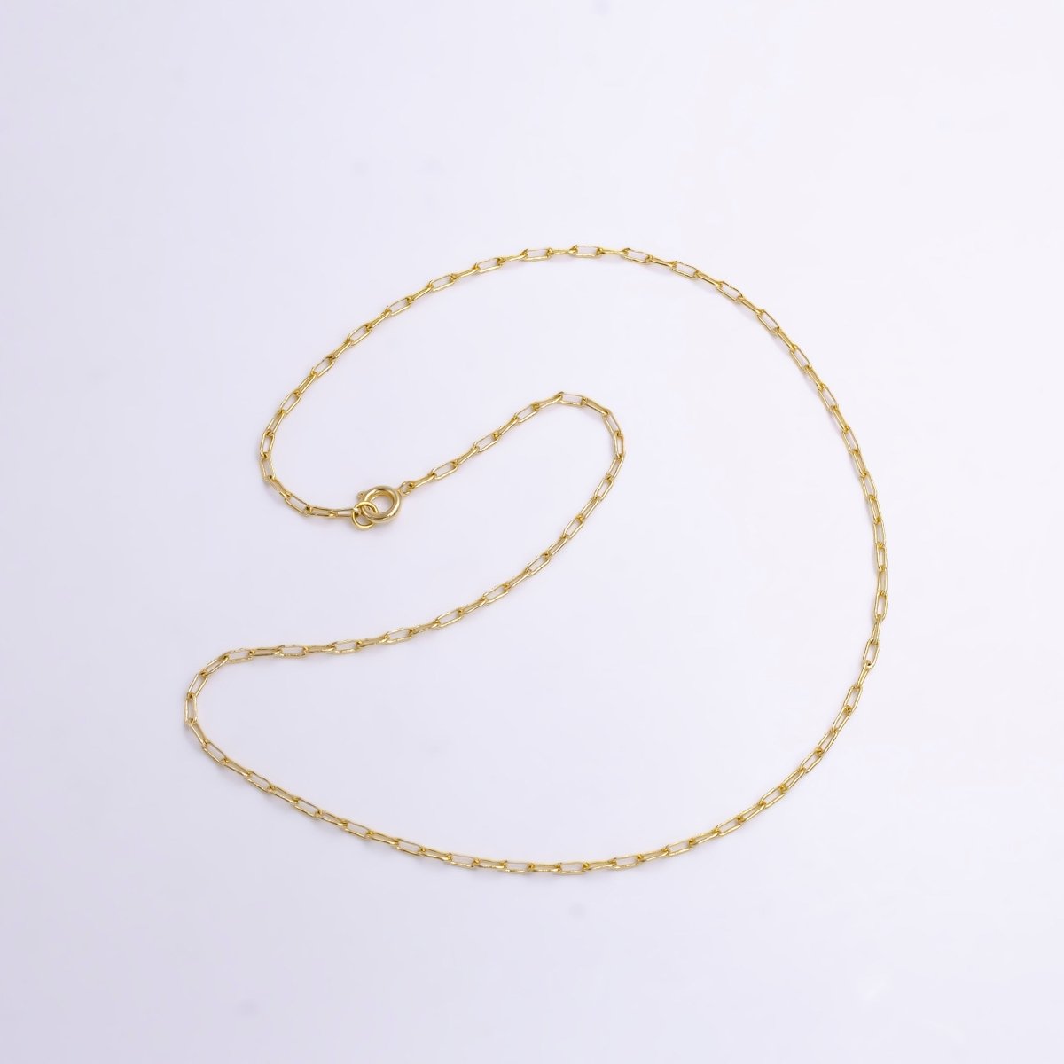 14K Gold Filled Paper Clip Chain Cable Chain Necklace, 20 Inches Minimalist Jewelry Ready To Wear Necklace, Dainty 2mm Necklace w/Lobster Clasps | CN-962  Overstock Clearance Pricing