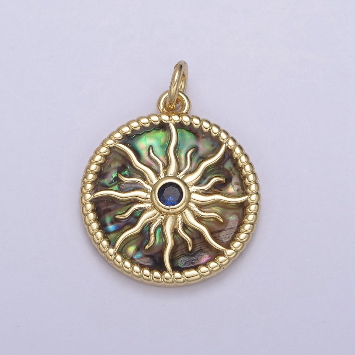 14K Gold Filled Pearl, Tiger Eye, Abalone Shell Charm Pendant Sun Charm for Celestial Necklace Bracelet Jewelry Making N-887 - N-889