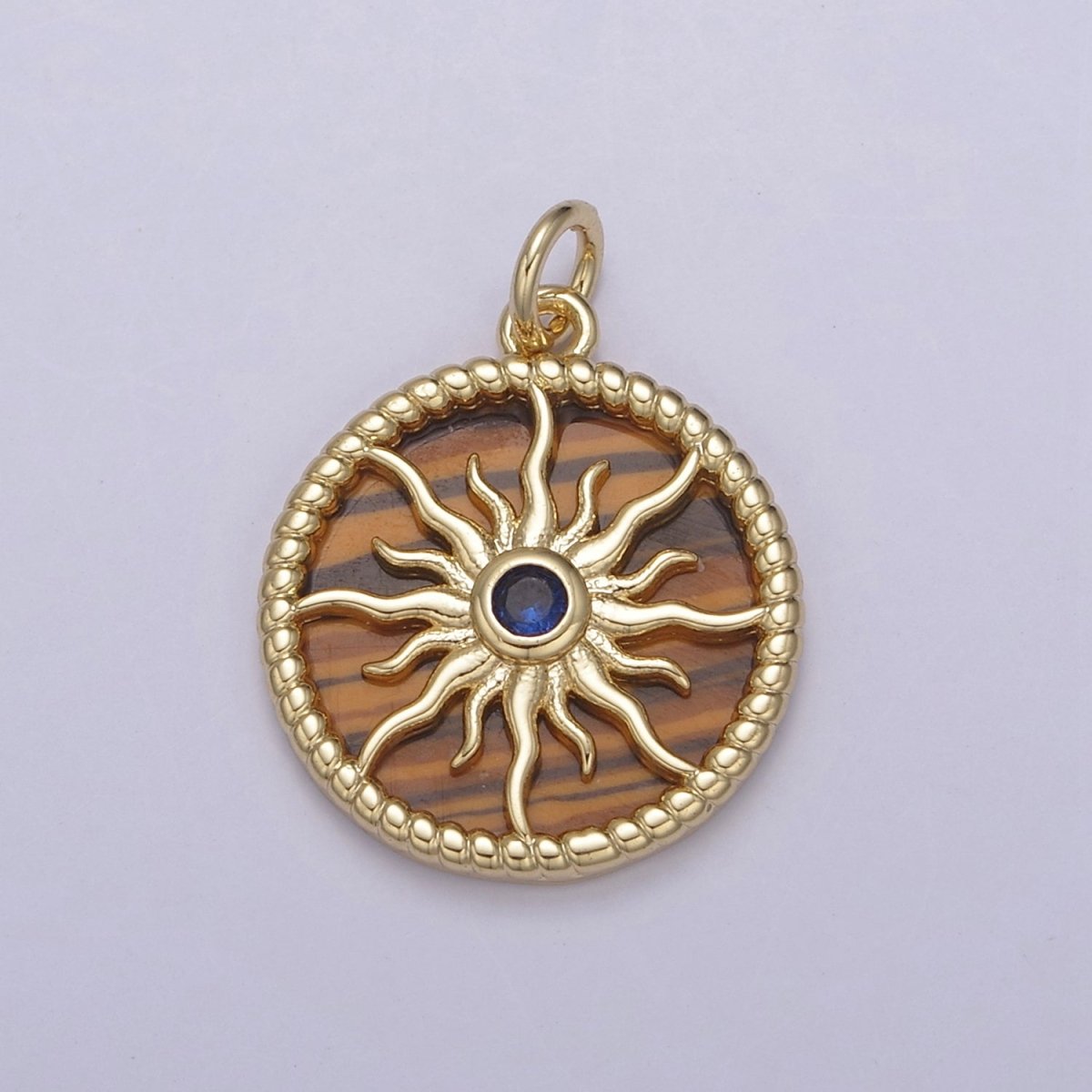 14K Gold Filled Pearl, Tiger Eye, Abalone Shell Charm Pendant Sun Charm for Celestial Necklace Bracelet Jewelry Making N-887 - N-889