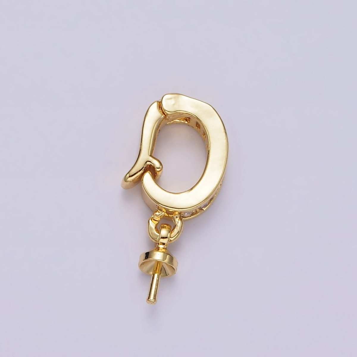 14k Gold Filled Peg Bail Caps Hold for Half Drilled Pearls and Beads CZ Bail Charm Jewelry Findings Supplies Z-470