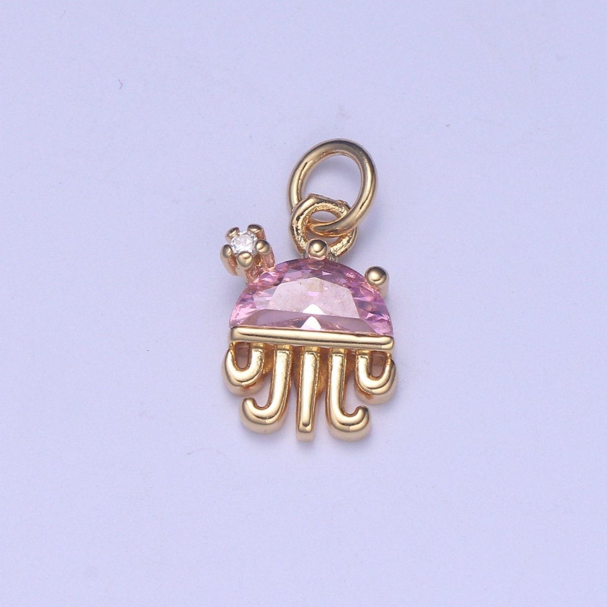 14K Gold Filled Pink Octopus Charm E-292