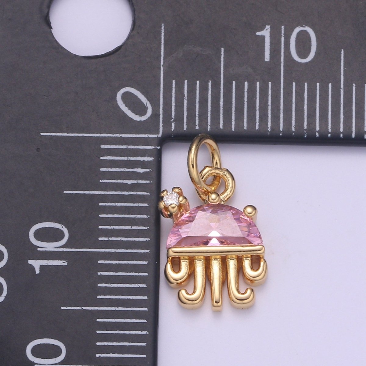 14K Gold Filled Pink Octopus Charm E-292