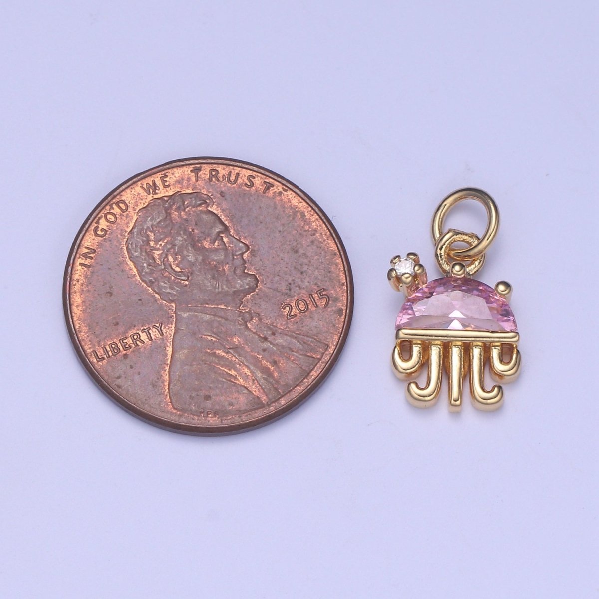 14K Gold Filled Pink Octopus Charm E-292