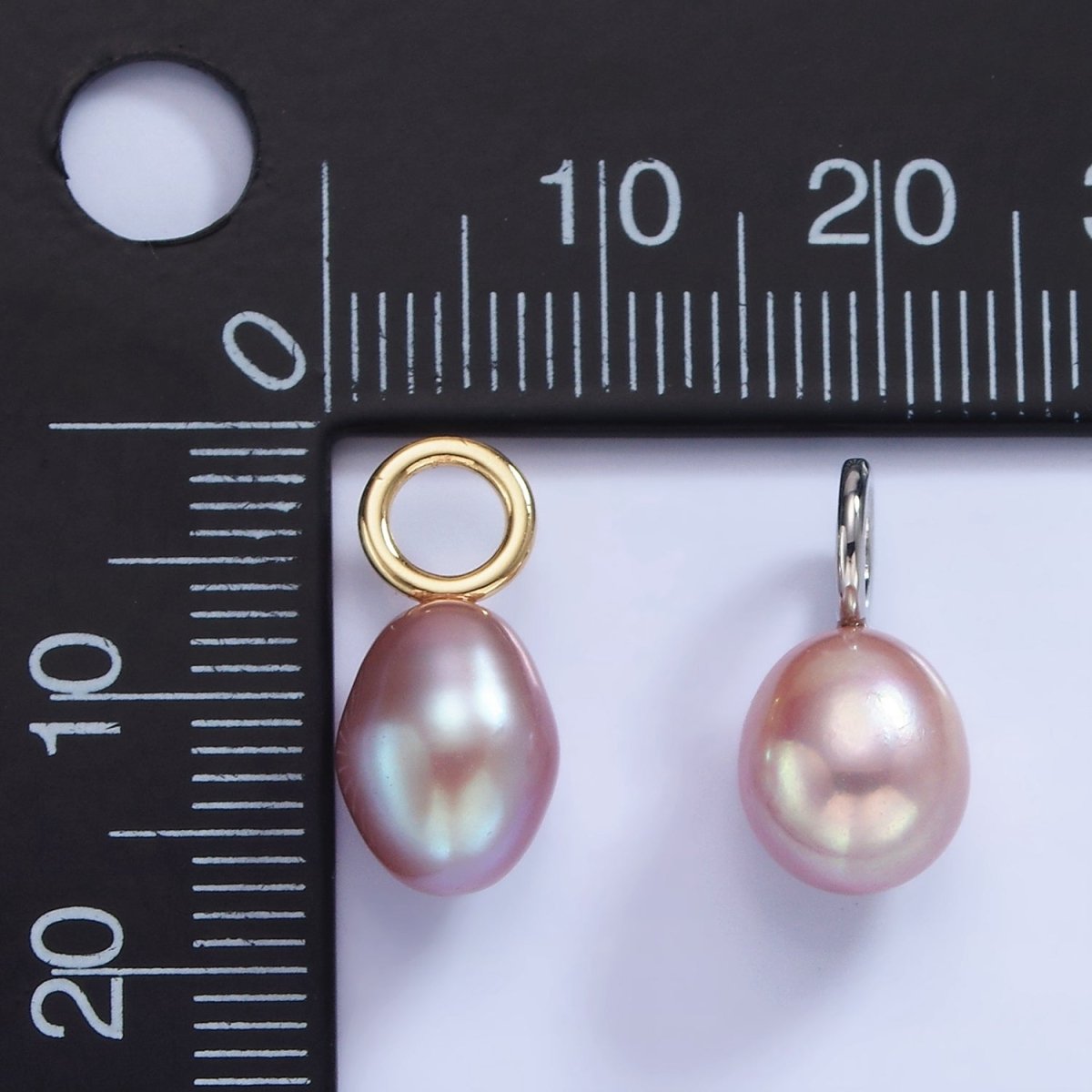 14K Gold Filled Pink, White, Purple Oval Freshwater Pearl Drop Pendant | P1675 - P1677