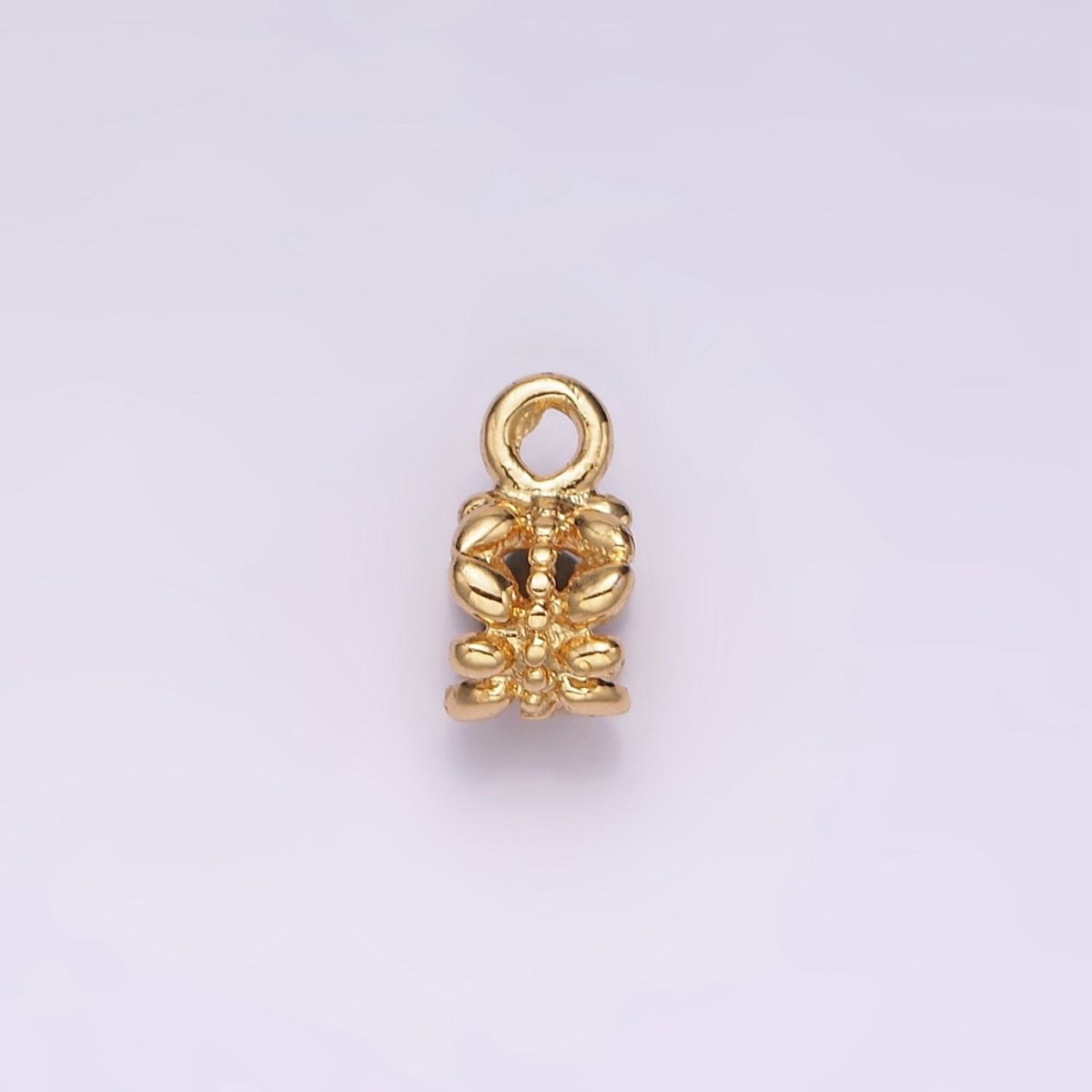 14K Gold Filled Puffed Leaf Beaded Open Round Bail Jewelry Finding Supply | Z649