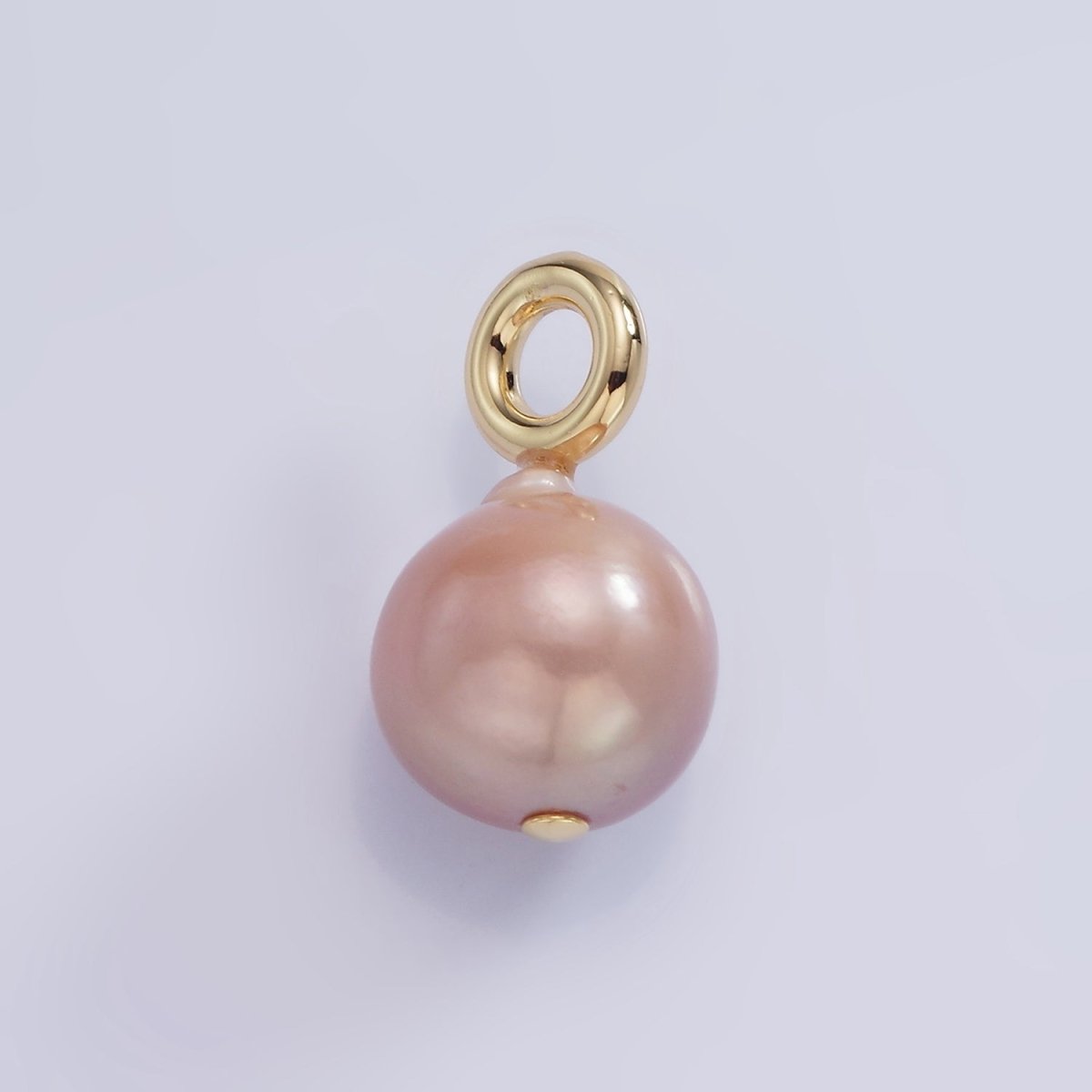 14K Gold Filled Purple Freshwater Pearl Button Drop Pendant | P1704