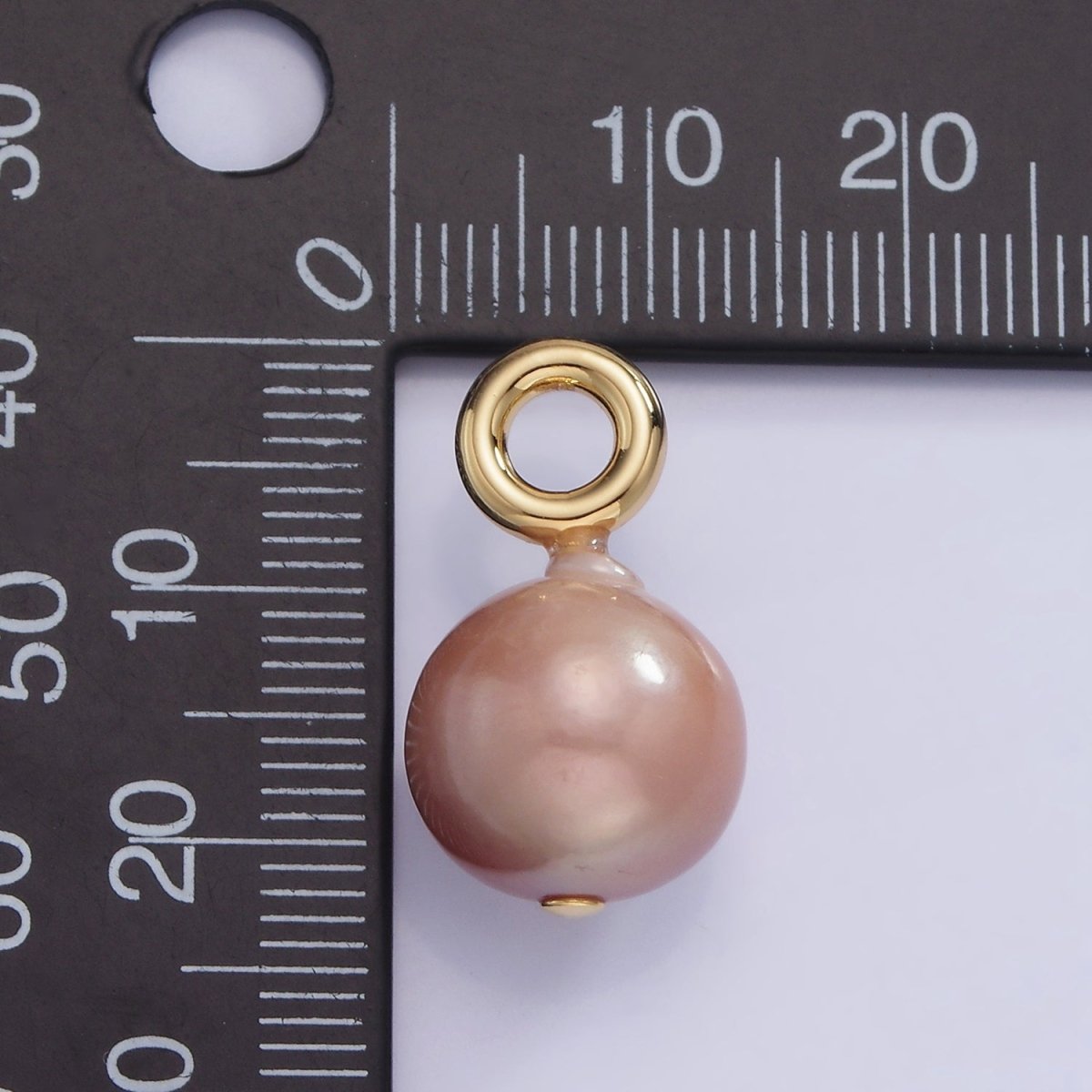 14K Gold Filled Purple Freshwater Pearl Button Drop Pendant | P1704