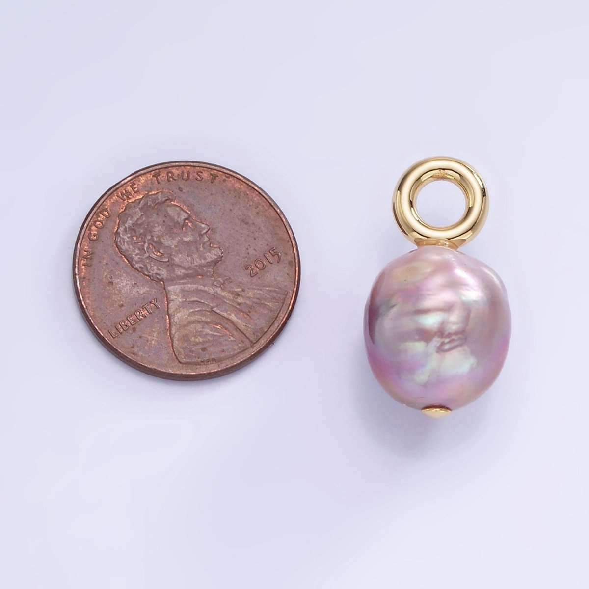 14K Gold Filled Purple Freshwater Pearl Drop Pendant | P1705