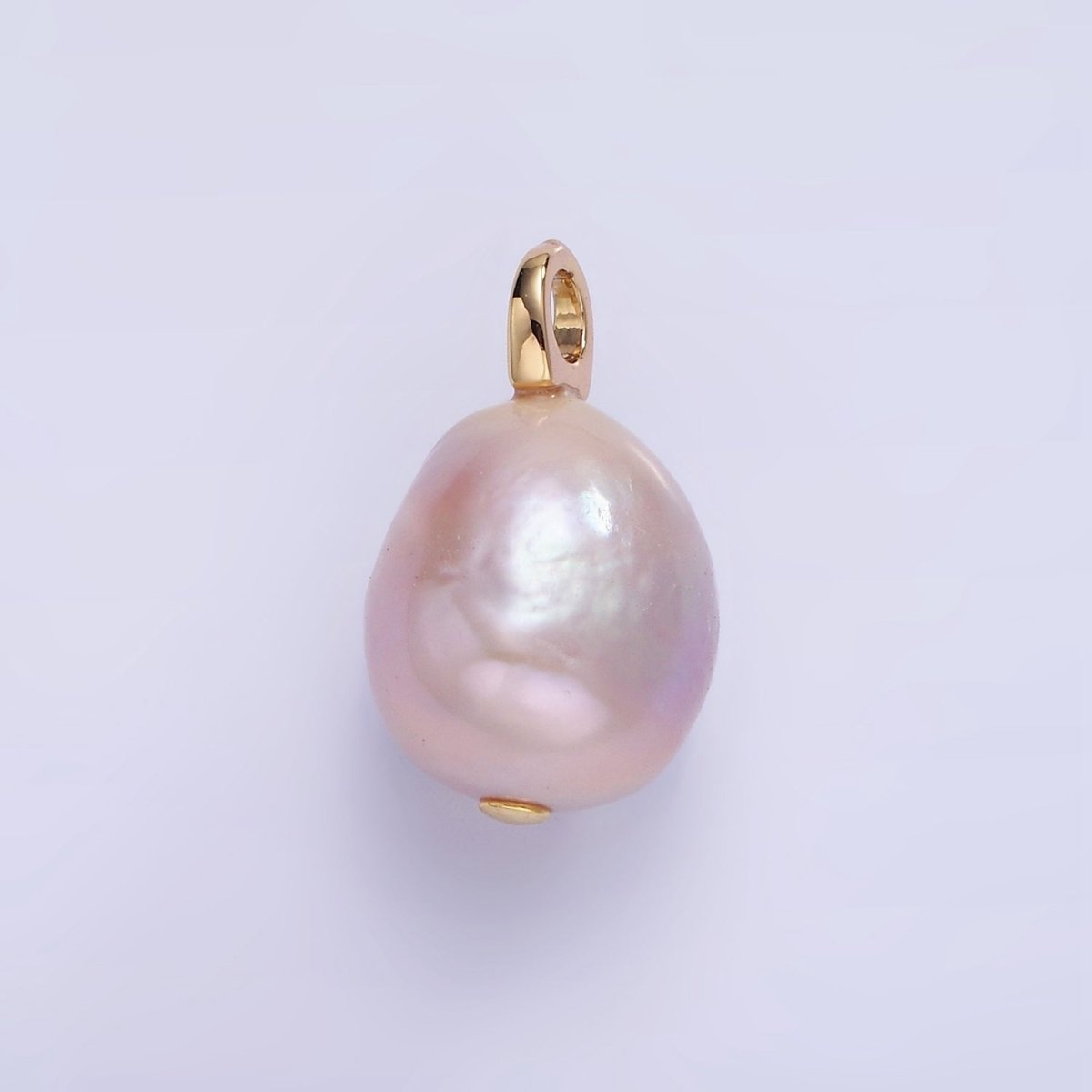 14K Gold Filled Purple Freshwater Pearl Oval Drop Pendant | P1686