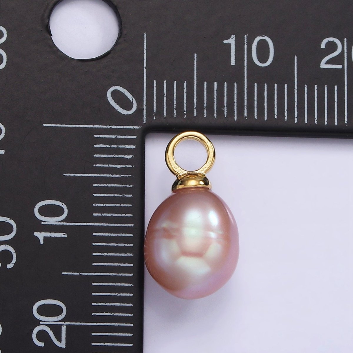 14K Gold Filled Purple, Pink Freshwater Pearl Button Drop Pendant | P1661