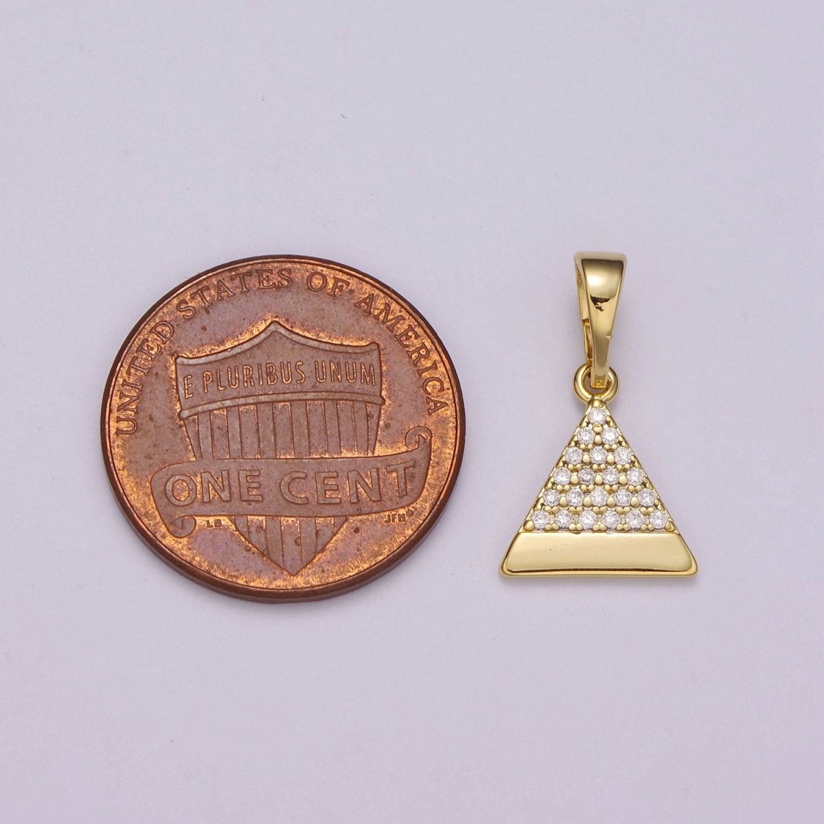 14k gold Filled Pyramid Pendant Dainty Triangle Charm for Necklace Bracelet Earring N-1410
