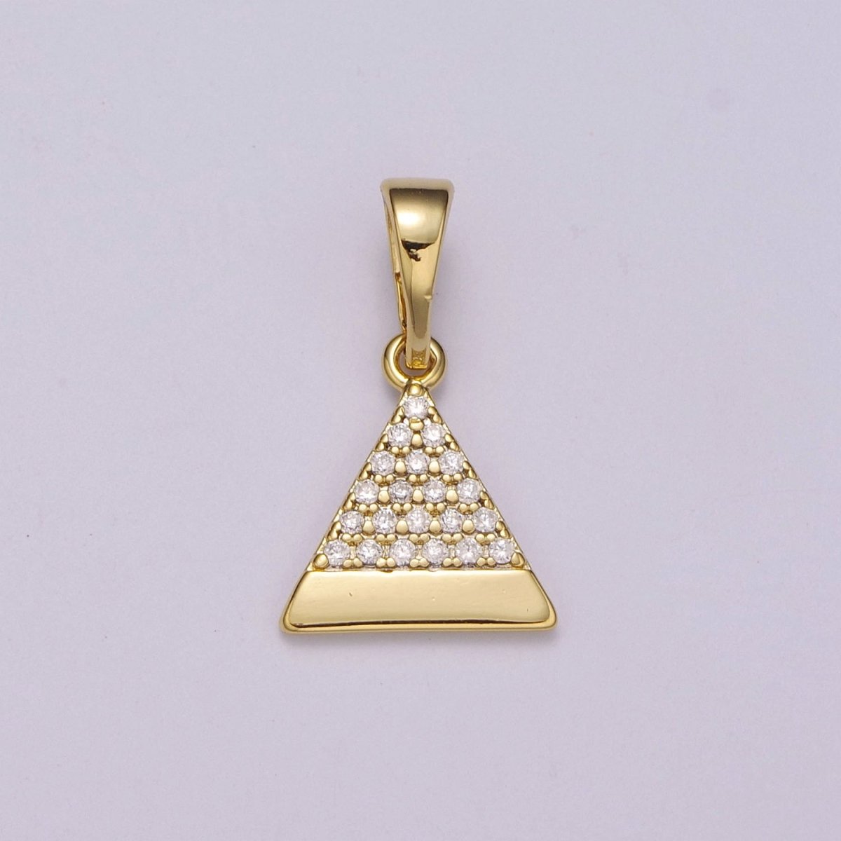 14k gold Filled Pyramid Pendant Dainty Triangle Charm for Necklace Bracelet Earring N-1410