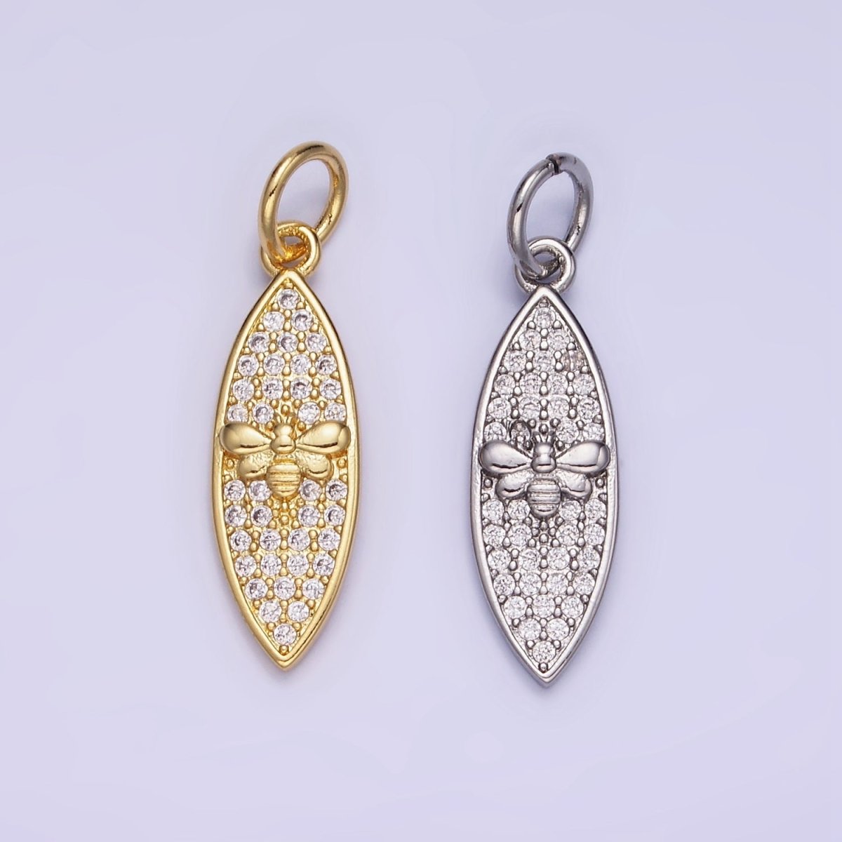 14K Gold Filled Queen Bumble Been Micro Paved CZ Sphere Charm in Gold & Silver | W494